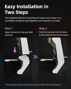 RGB Gaming Headset Stand with 2 USB and 1 Type-C Ports, Game Headphone Mount - Image 6