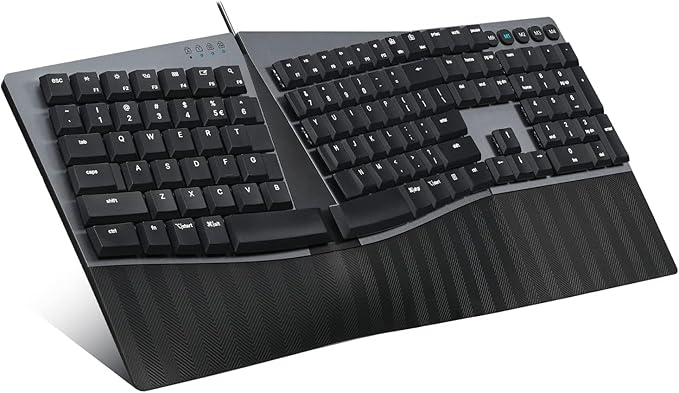 Perixx PERIBOARD-535BL Wired Ergonomic Mechanical Full-Size Keyboard - Image 4