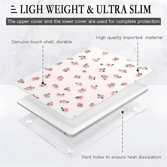 Compatible with MacBook Air 13.3 13.6 Inch Case 2022 2021 2020 2019 Plastic - Image 2