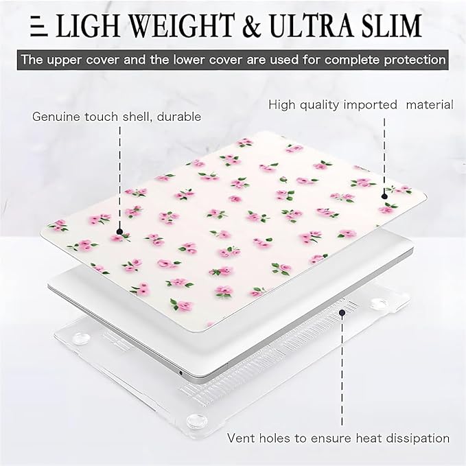 Compatible with MacBook Air 13.3 13.6 Inch Case 2022 2021 2020 2019 Plastic - Image 2