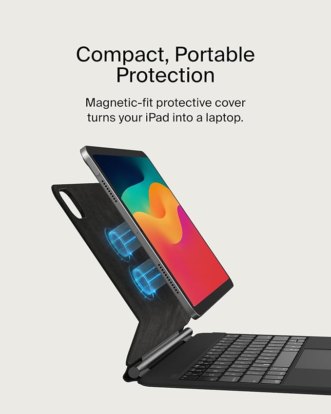 Belkin Pro Keyboard Case w/Magnetic Stand, Backlit Bluetooth Keyboard, Magnetic - Image 3