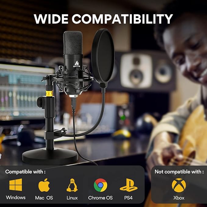 MAONO USB Microphone Kit 192KHZ/24BIT AU-A04T PC Condenser Podcast Streaming - Image 5