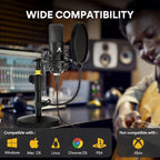 MAONO USB Microphone Kit 192KHZ/24BIT AU-A04T PC Condenser Podcast Streaming - Image 5