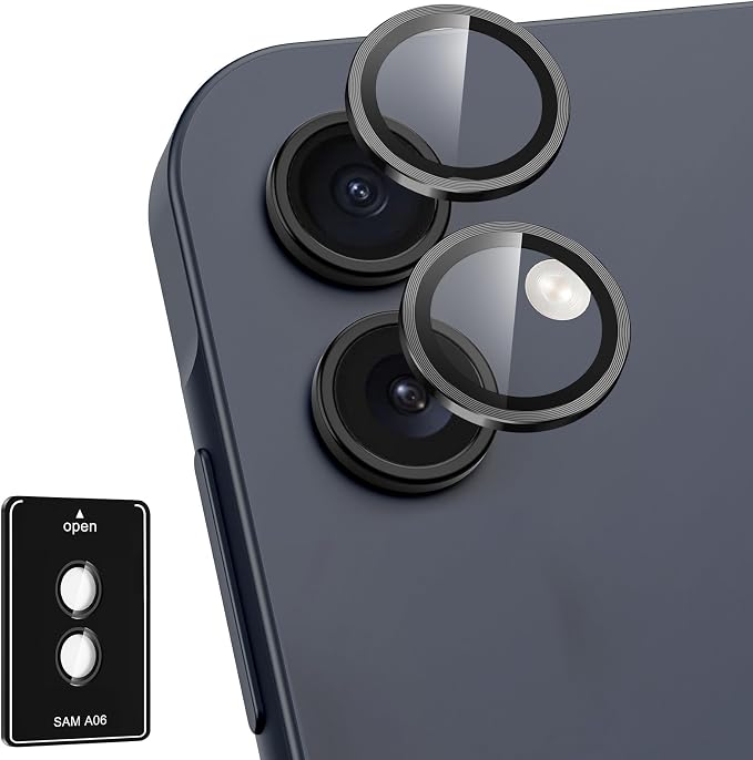 for Samsung Galaxy A06 Camera Lens Protector, Individual Metal Ring Tempered by Btscase