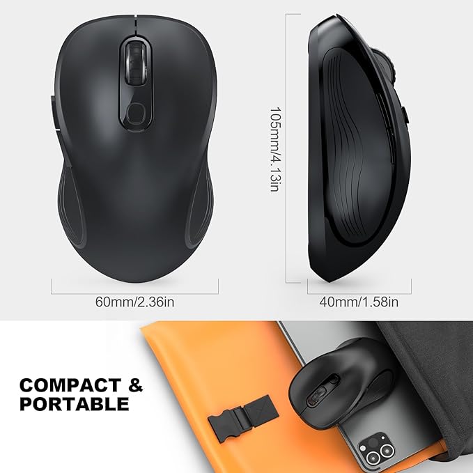 WisFox 2.4G Wireless Mouse for Laptop, Ergonomic Computer Mouse - Image 7