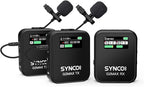 SYNCO Wireless Lavalier Microphone, G2 MAX 2.4G Dual Transmitter 24 Hours by SYNCO