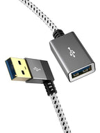 CableCreation Short USB 3.0 Extension Cable 1FT, Left Angle USB Male to Female by CableCreation
