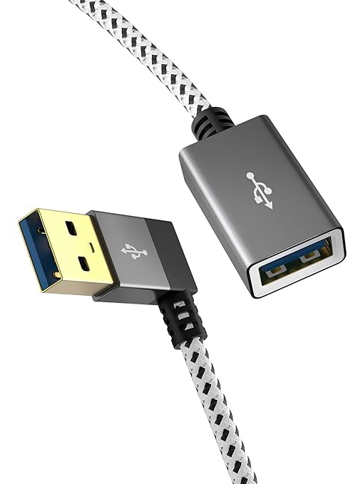 CableCreation Short USB 3.0 Extension Cable 1FT, Left Angle USB Male to Female by CableCreation