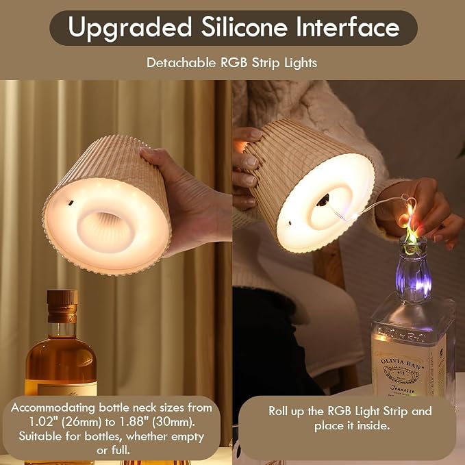 WILIT Wireless Bottle Lamp for Liquor Bottles, 3-Level Brightness LED Night - Image 3