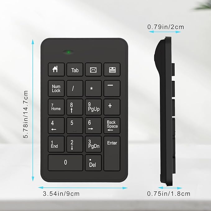 Wireless Number Pad with Battery, Enhanced Efficiency with 23 Keys Numeric - Image 6