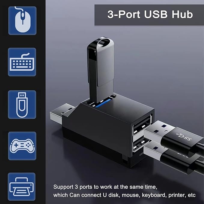 USB 3.0 Hub, VIENON 3-Port Portable USB Expander USB Splitter - Image 2