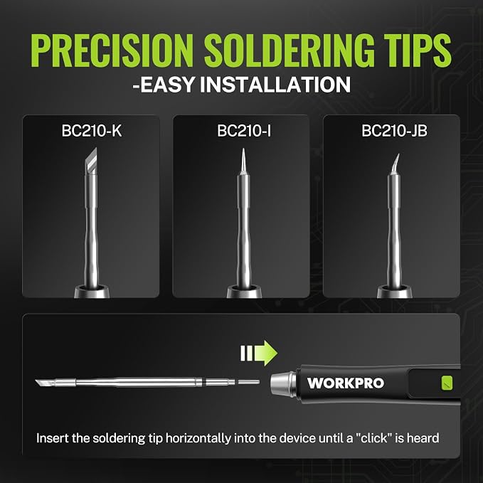WORKPRO DC Soldering Iron Kit, Fast Heating Soldering Iron Pen - Image 6