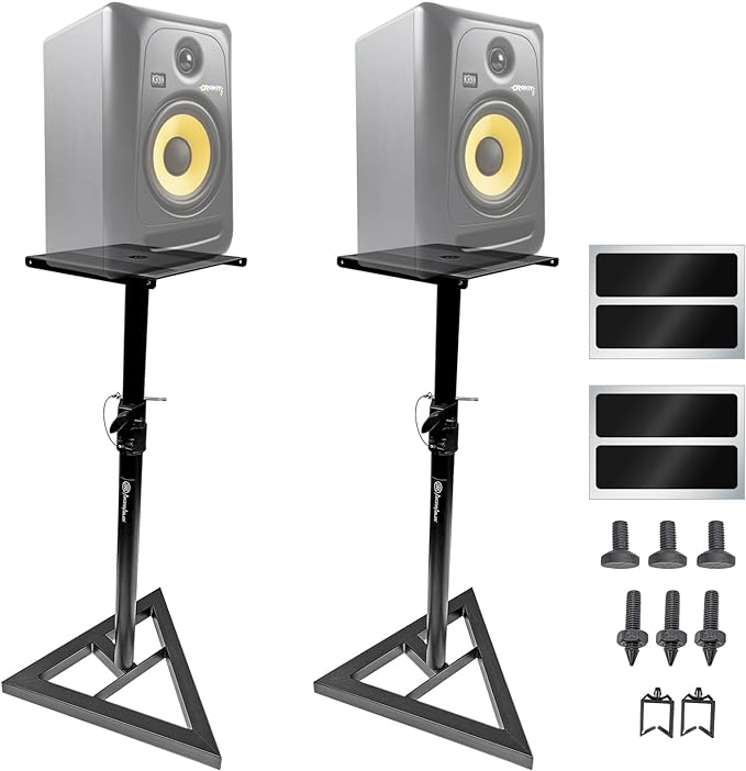 AxcessAbles Studio Monitor Speaker Stands Pair. 80lb Capacity per Stand. by AxcessAbles