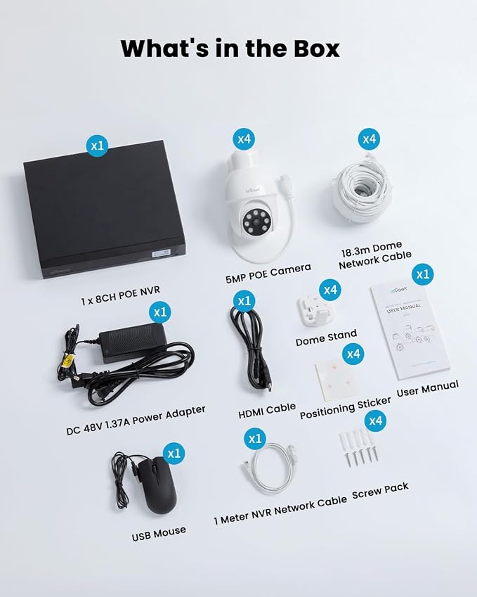 ieGeek PoE Security Camera System, 5MP Outdoor/Indoor PoE Cameras - Image 9