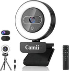 4K Webcam with Light, HD Webcam by Camii