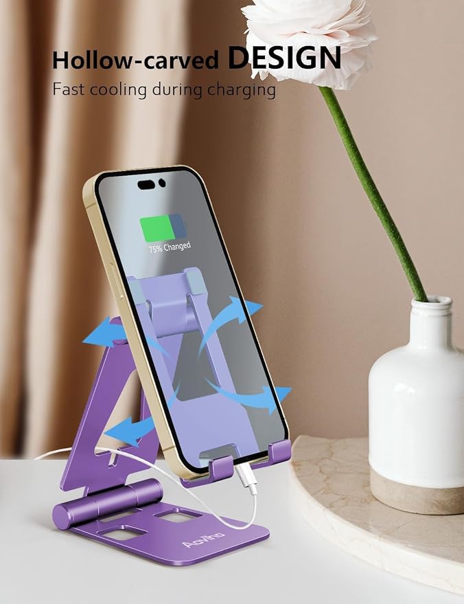 Cell Phone Stand for Desk, Adjustable Desktop Phone Holder Stand, Foldable - Image 6