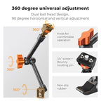 K&F CONCEPT 11" Magic Arm 1/4" Screw 360° Ball Heads Articulating Friction - Image 5