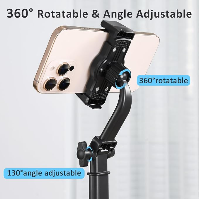 Phone Stand for Desk, Height Adjustable Cell Phone Holder for iPhone, 360 - Image 4