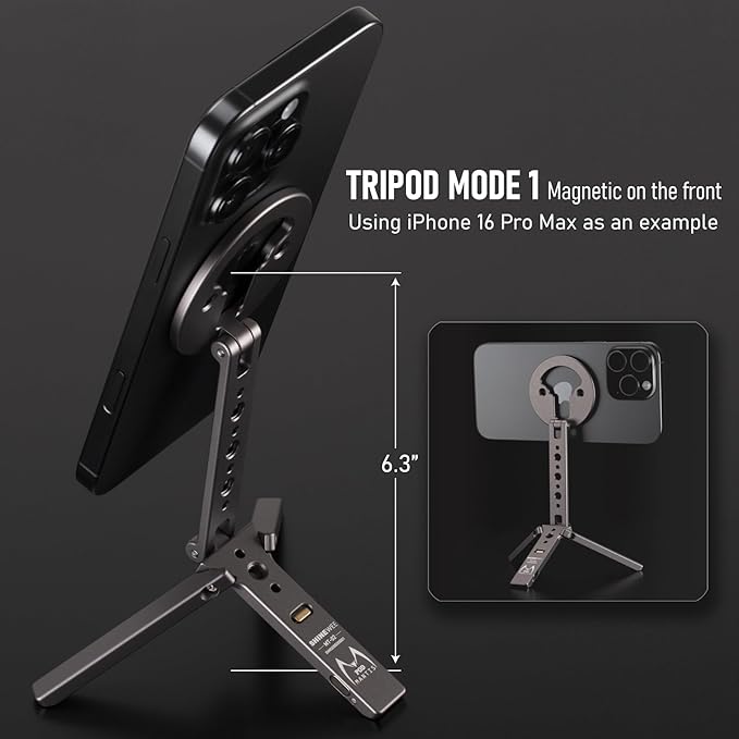 Magnetic Tripod for iPhone 12/13/14/15/16 & MagSafe Cases | Handy Phone Stand | - Image 3