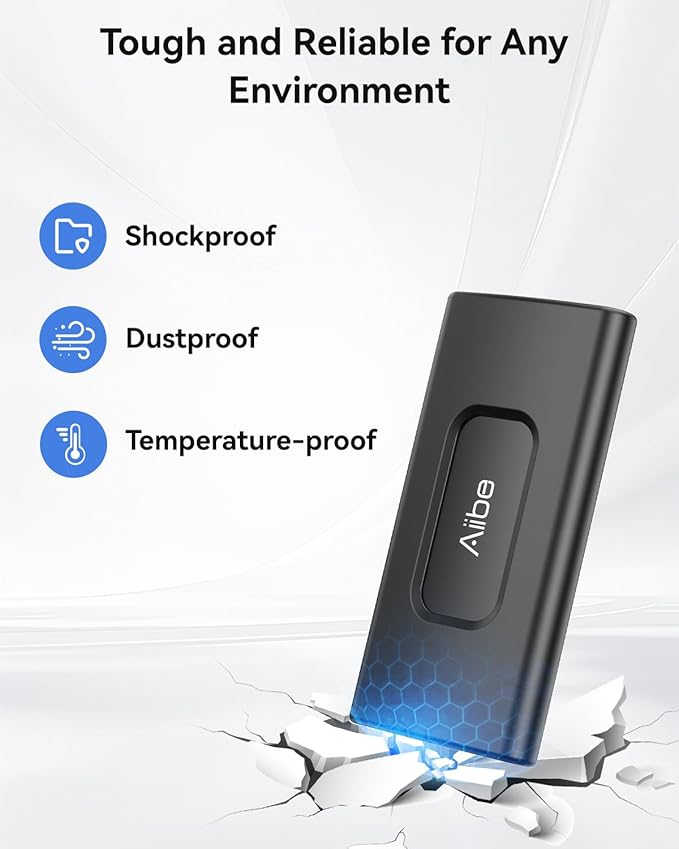 Aiibe 2TB External Solid State Drive USB C Portable SSD USB 3.2 Gen 2, 2TB - Image 6
