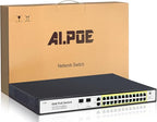 STEAMEMO 28 Port PoE Switch, 24 PoE+ Port@ 360W, 2 Gigabit Uplink, 2*1G SFP by STEAMEMO