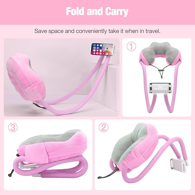 MoKo Neck Phone Holder, 360 Rotatable Gooseneck Pillow Stand, Fits 4"-11" - Image 6