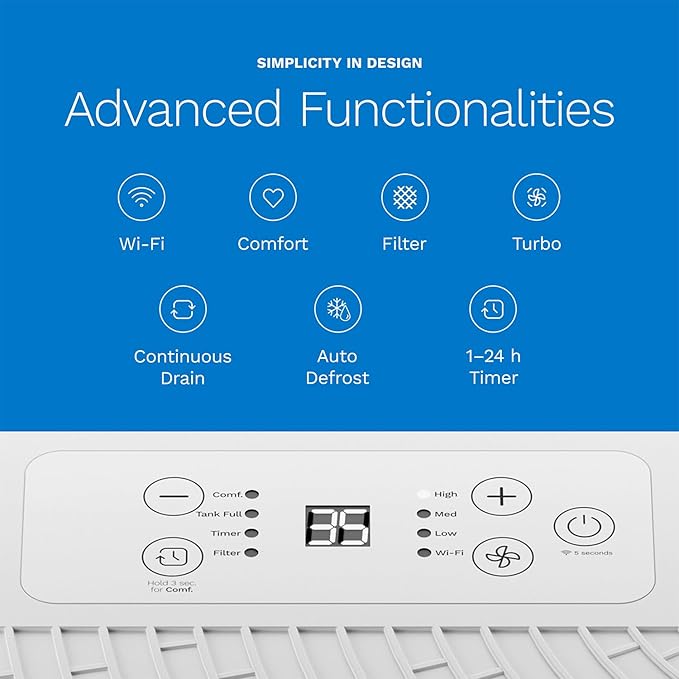 hOmeLabs 32 Pint Wi-Fi Dehumidifier - Image 5