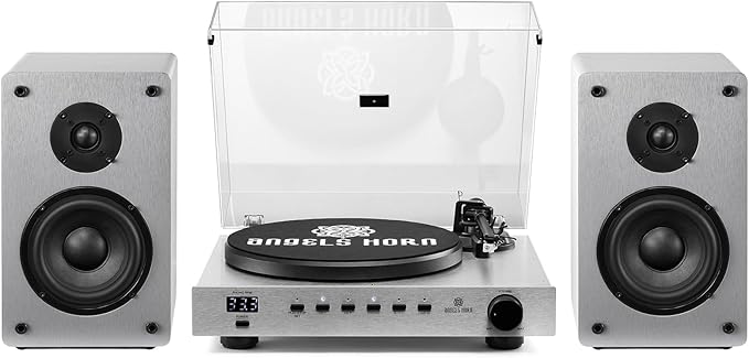 ANGELS HORN High Fidelity Bluetooth Vinyl Turntable Record Player by ANGELSHORN