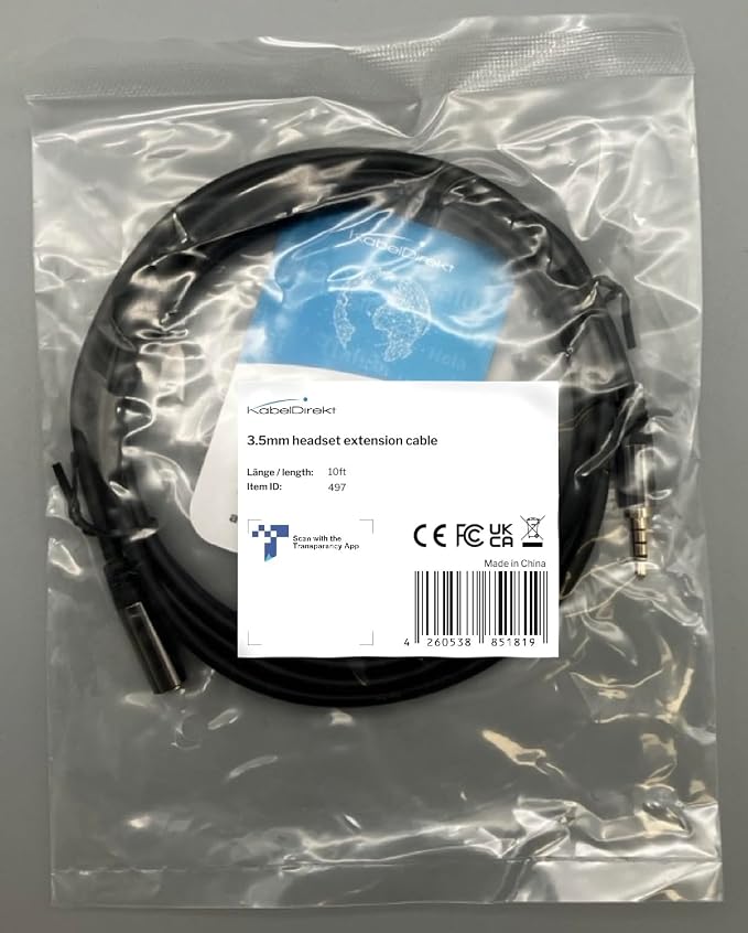 KabelDirekt – Headset Extension Cable – 10ft – Headphone Extension Cord - Image 8