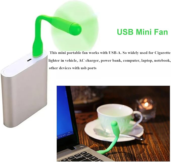 Mini USB Fan, Portable Pocket Fan USB-A Powered Little Cooler, Quiet Operation - Image 3