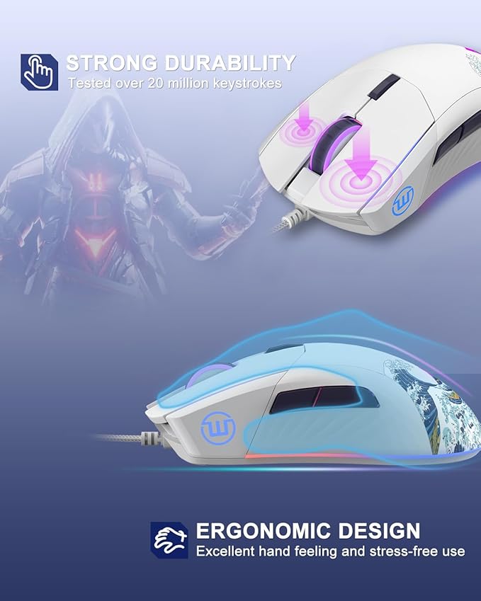 COSTOM Womier G705 USB Wired Gaming Mouse - Image 4