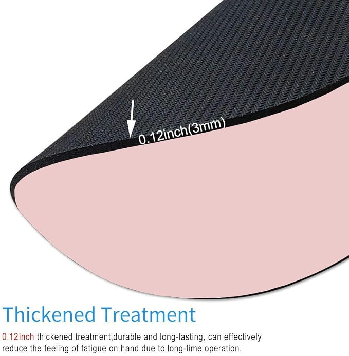 Mouse Pad Pink, Premium-Textured Small Round Pink Mousepad 7.9 x 7.9 Inch - Image 3
