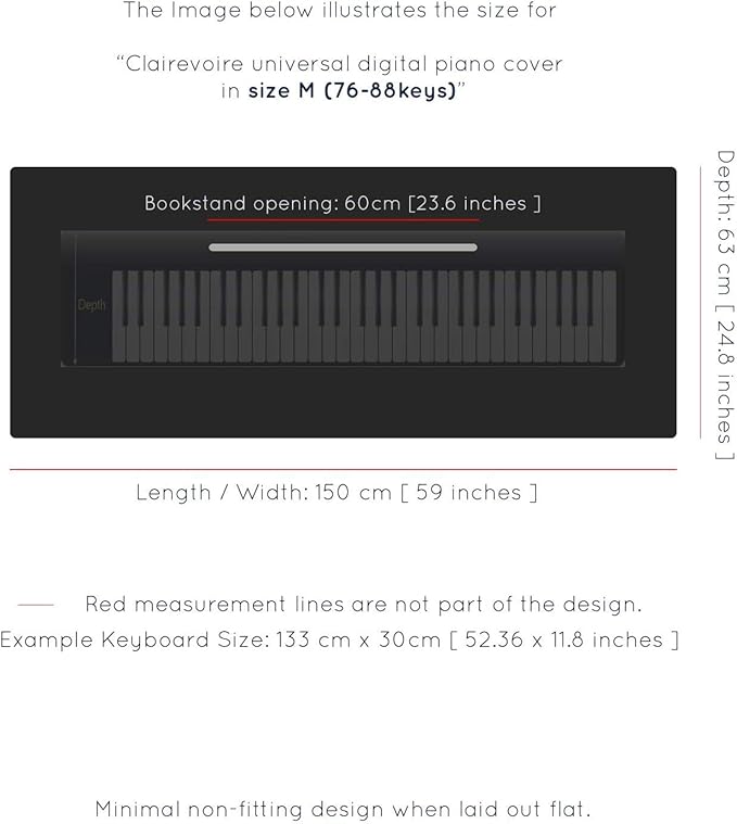 Clairevoire Piano Keyboard Dust Cover - Image 2