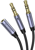 MOSWAG Headphone Splitter for Computer, 3.5mm Female to Dual 3.5mm Male Cable by MOSWAG