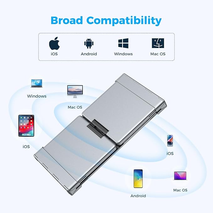 iClever Portable Keyboard, BK09 Foldable Bluetooth Keyboard - Image 4
