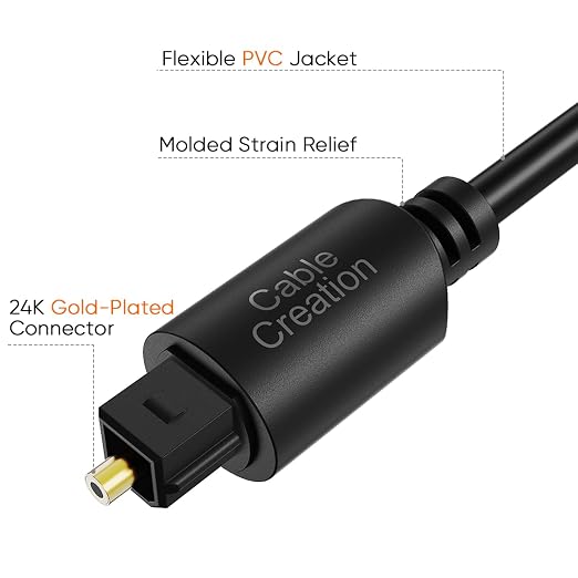 CableCreation 12FT Digital Optical Audio Cable 2-Pack, Toslink Male to Male - Image 2