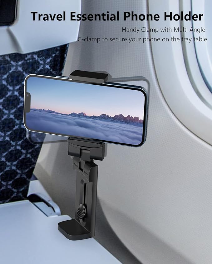 MiiKARE Airplane Travel Essentials Phone Holder, Universal Handsfree Phone Mount - Image 3