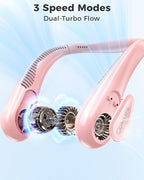 Portable Bladeless Neck Fan, 5000mAh Rechargeable Battery, 3 Speeds, Workout - Image 5