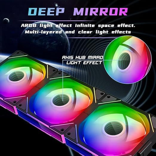 Jungle Leopard Interstellar V1 120mm PC Reverse Blade Case Fan, Infinity Mirror - Image 5