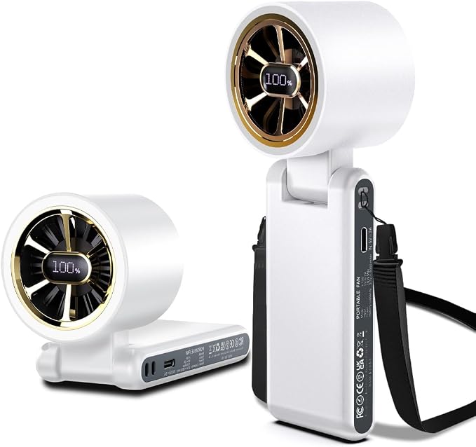 CAZOKASI Rechargeable Strong Wind Handheld Fan by CAZOKASI