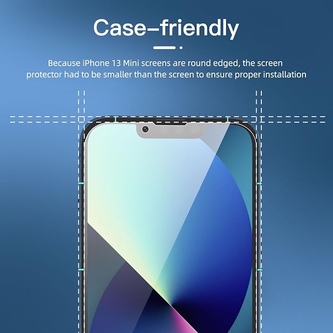 NEW'C 3 Pack Privacy for iPhone 13 Mini Screen Protector, Enhanced 28-Degree - Image 3