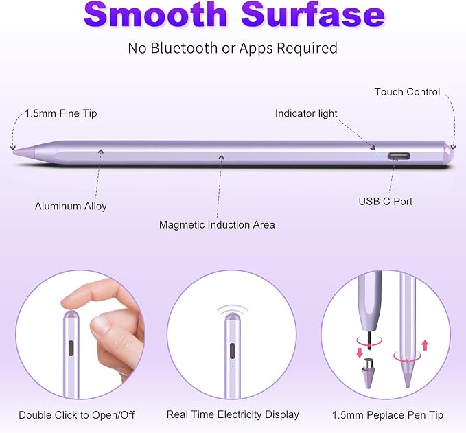 Stylus Pen for iOS&Android Touch Screens, Active Pencil for Samsung, Smart - Image 5
