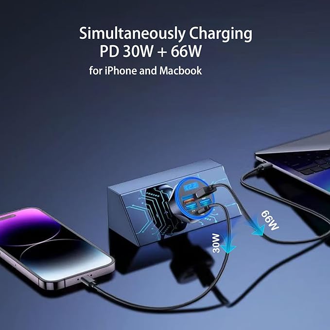 Multi Port USB C Car Phone Charger - Image 4