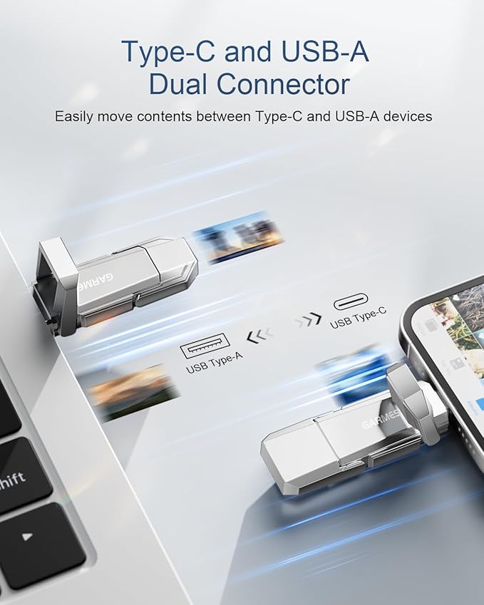 64GB USB C Flash Drive Up to 450MB/s USB 3.2 Solid State Thumb Drive Type-A + - Image 3