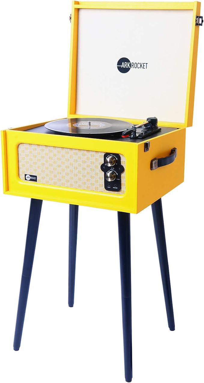 Arkrocket 3-Speed Bluetooth Record Player Retro Turntable by ARKROCKETAUDIO