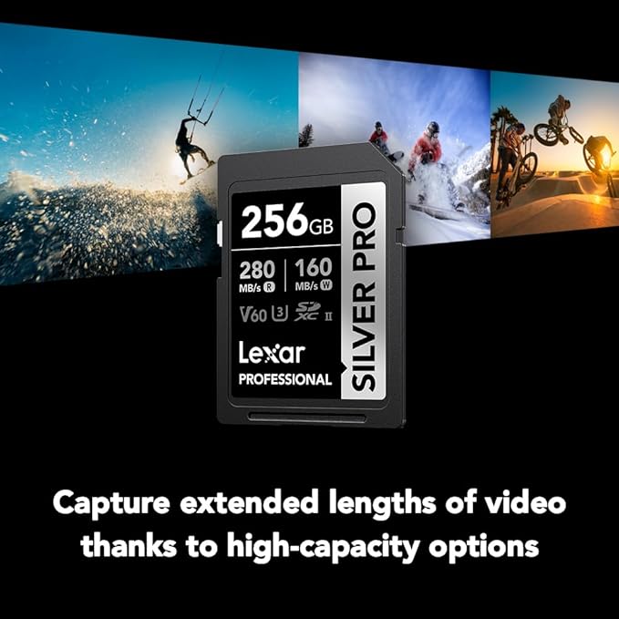 Lexar 256GB Professional SILVER PRO SD Card, Full HD, - Image 3