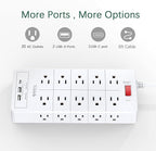 Power Strip Surge Protector 23 in 1, 6ft Extension Cord - Image 4