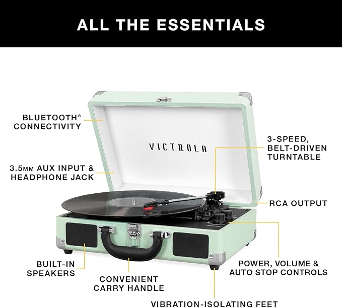 Victrola Journey Bluetooth Portable Suitcase Record Player – - Image 2