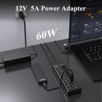 FIDECO 60W Powered USB Hub for Laptop and PC, 10-Port 10Gbps USB Splitter - Image 4