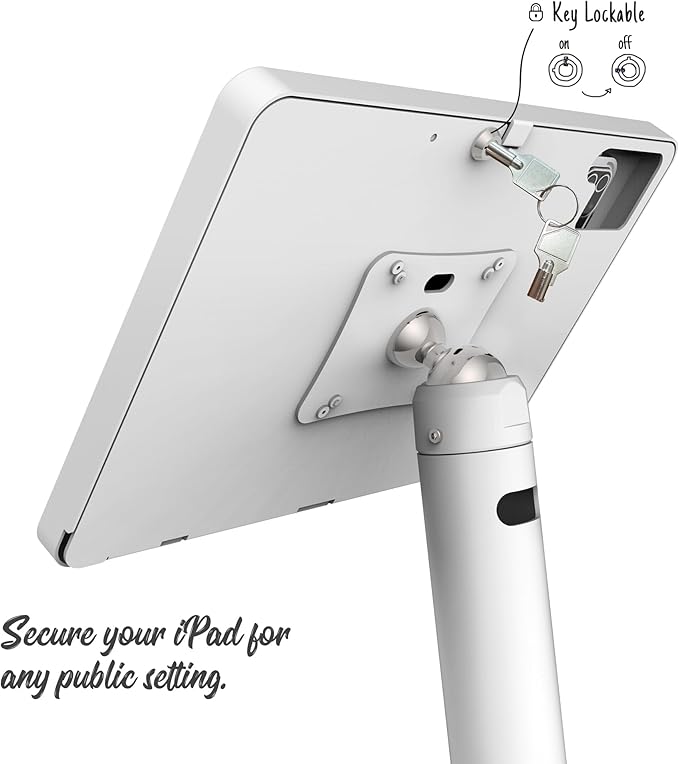 Tablet Kiosk Floor Stand, All Metal Rotate Lockable - Image 3